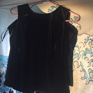 black crushed velvet shirt